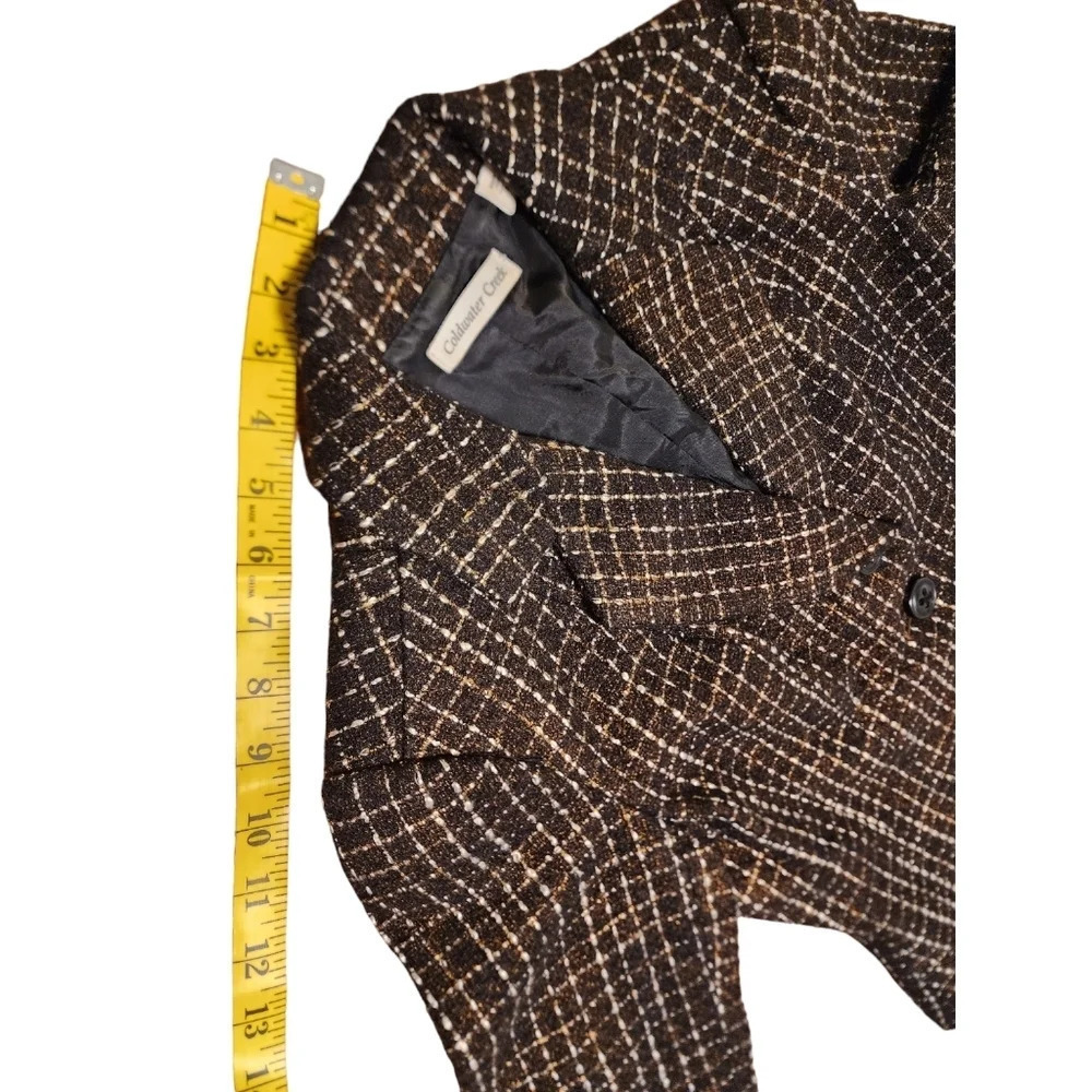 Coldwater Creek Women's Blazer Black with Gold Shimmer and White Size 4 - Picture 13 of 15